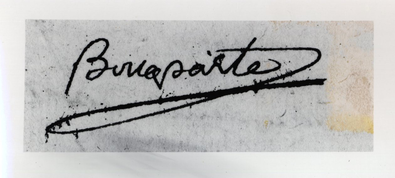Podpis Napoleona Bonaparte (1769-1821) (pióro i atrament na papierze) autorstwa Unbekannt Unbekannt