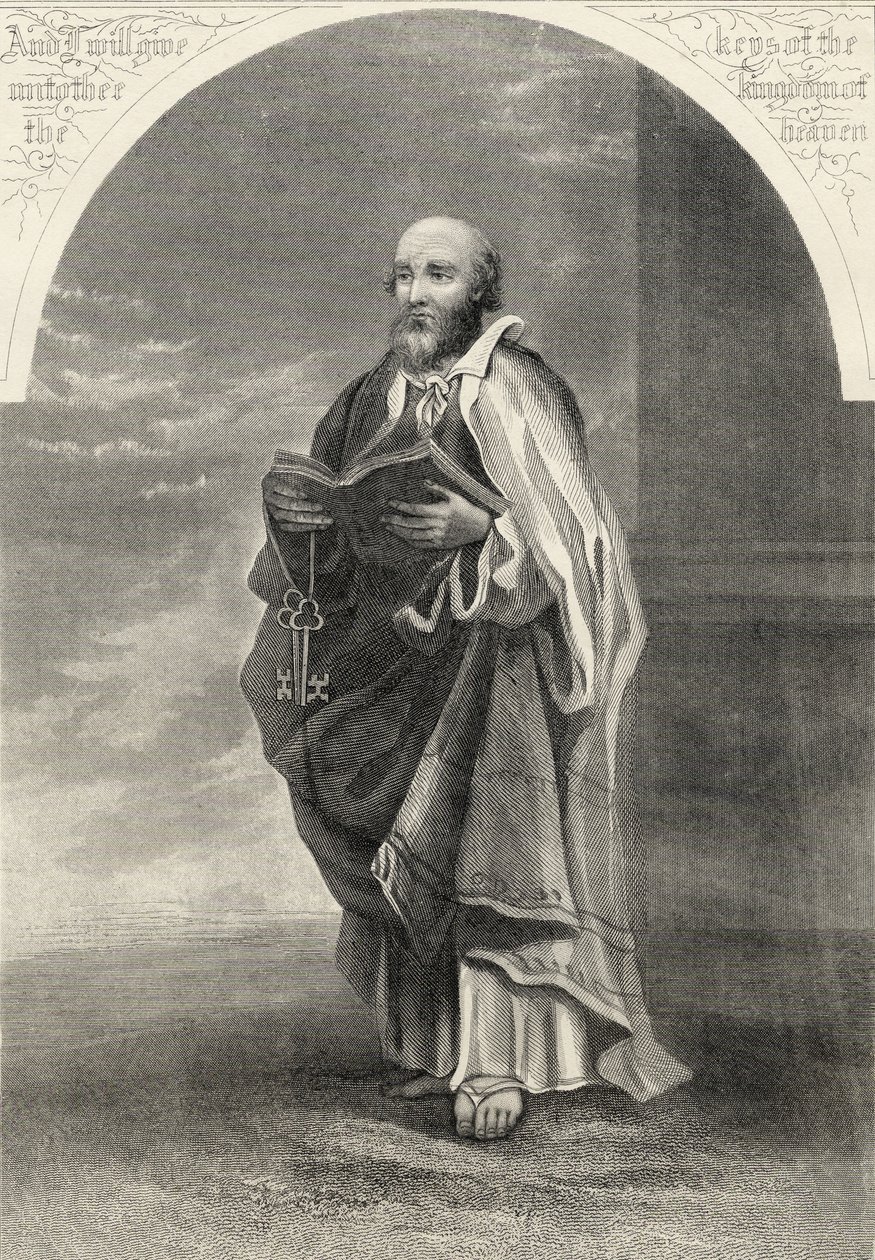 Św. Piotr z „The National Illustrated Family Bible”, wydanej ok. 1870 r. autorstwa Unbekannt Unbekannt