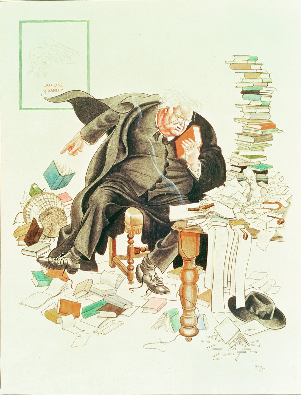 Satyryczna kreskówka G.K. Chesterton autorstwa Unbekannt Unbekannt