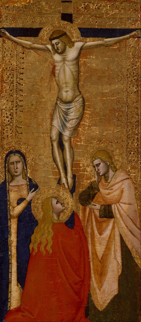 Nieznany włoski – Chrystus na krzyżu z Dziewicą, św. Janem i św. Marią Magdaleną autorstwa Unbekannt Unbekannt