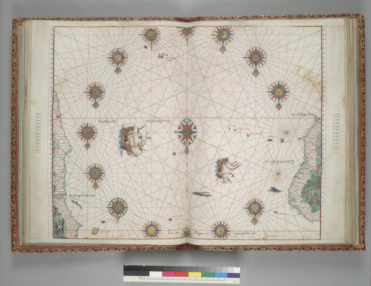 Vallard Atlas 1547 6 Brazylia Afryka Ocean Atlantycki autorstwa Unbekannt Unbekannt