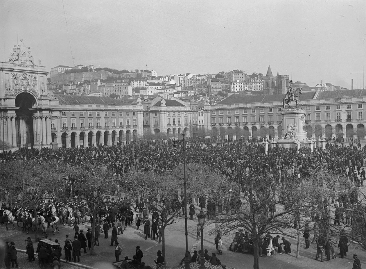 Uroczystości zwycięstwa w Praca do Comercio, Lizbona, 1918 autorstwa Unbekannt Unbekannt