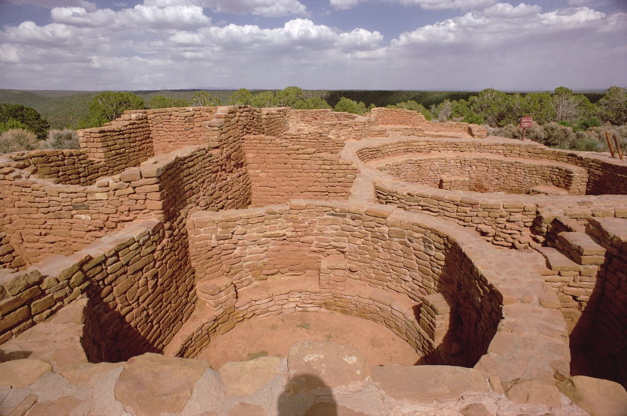 Widok na Indian Kivas Pueblo, zbudowane w XI-XIV wieku (patrz także 229299) autorstwa Unbekannt Unbekannt
