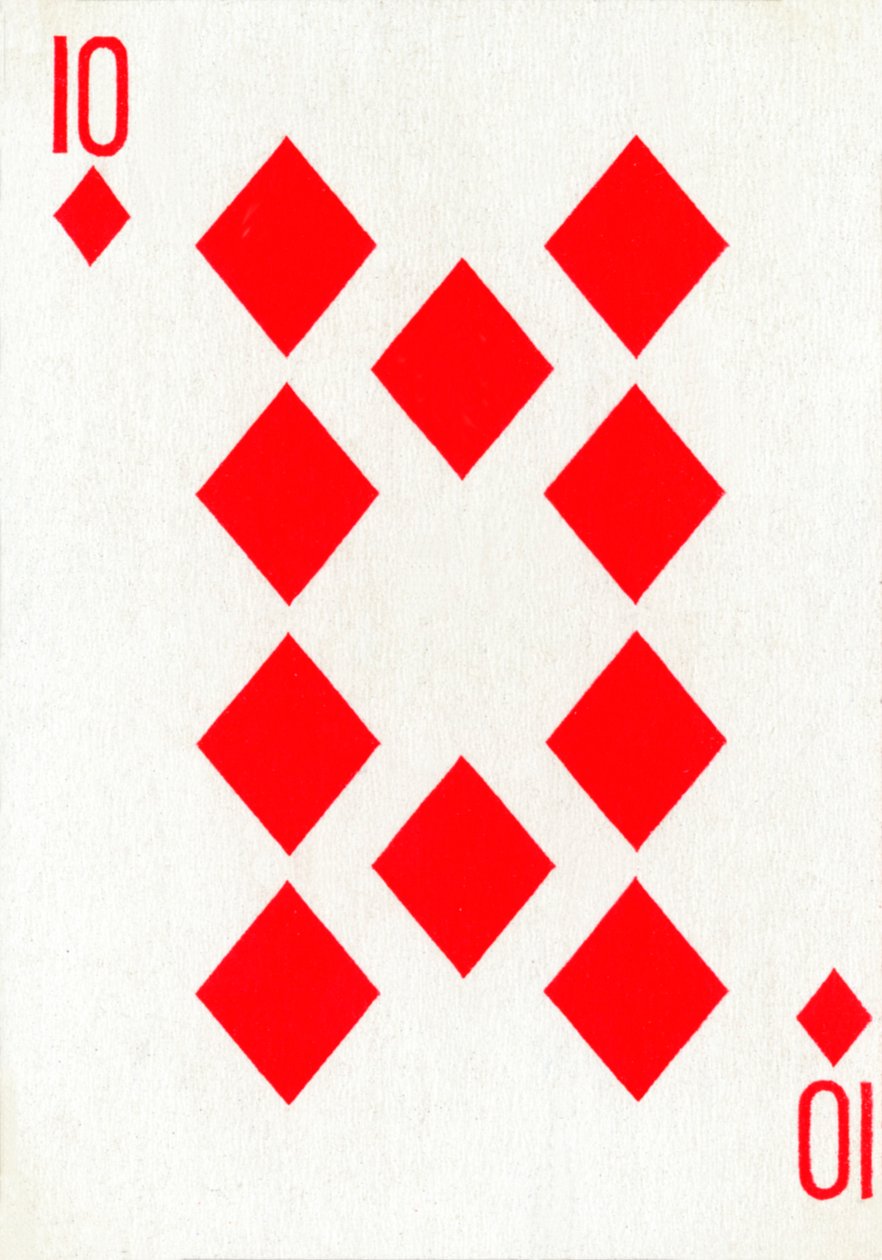 10 Diamentów z talii kart do gry Goodall & Son Ltd., ok. 1940 r. autorstwa Unbekannt