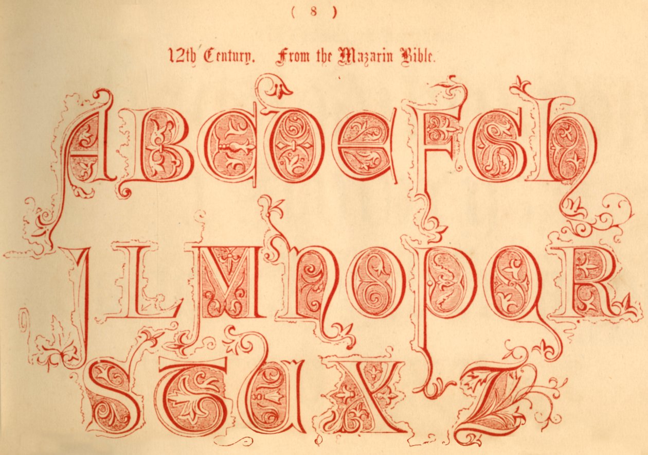 XII wiek. Z Biblii Mazarina, 1862 r. autorstwa Unbekannt