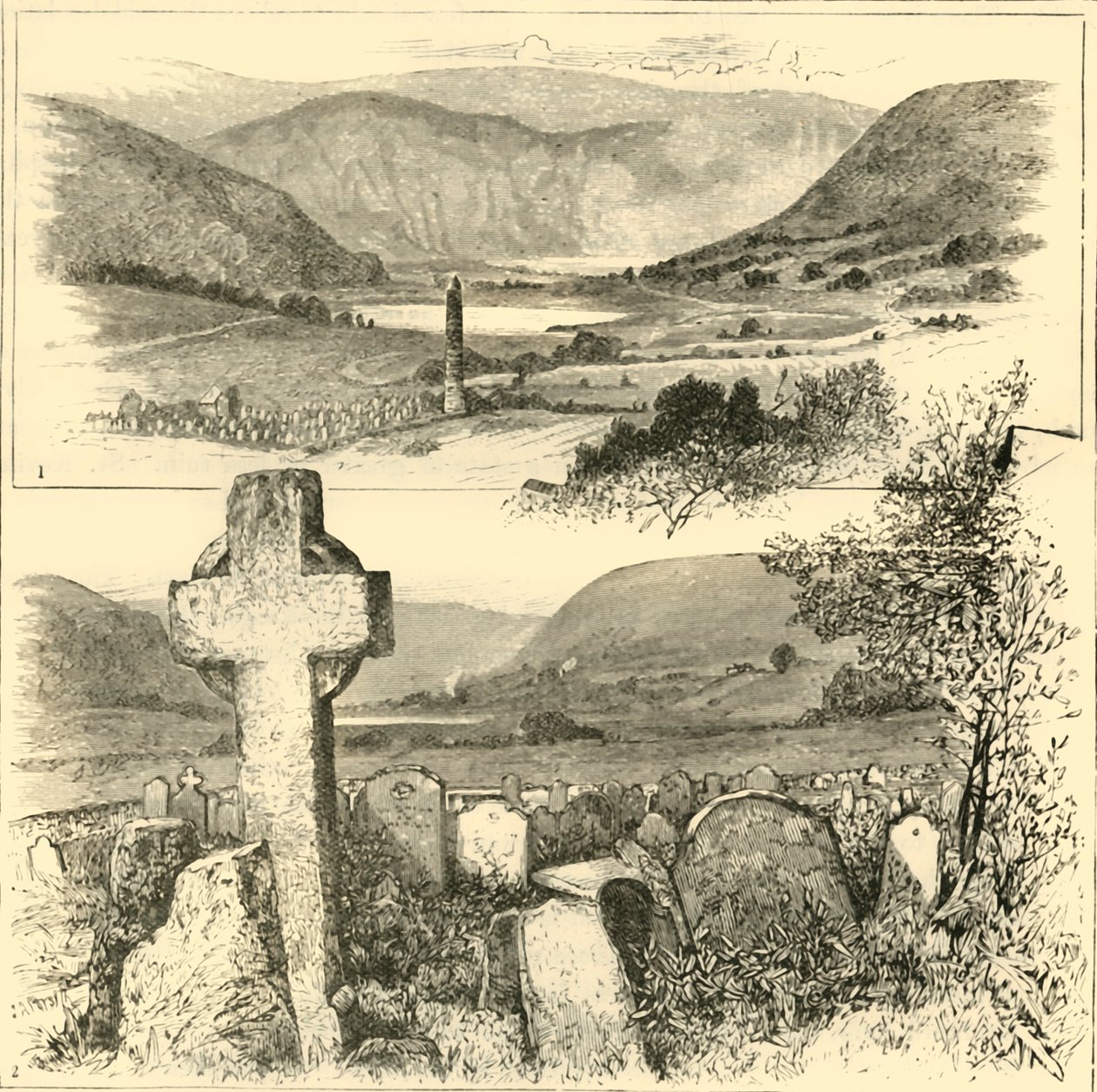 1. Dolina Glendalough. 2. W Glendalough., 1898. autorstwa Unbekannt