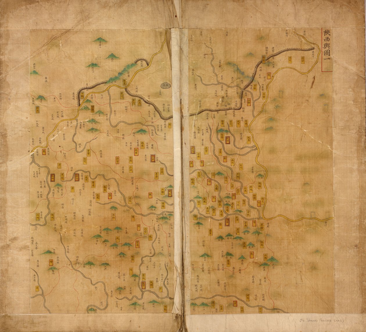 Pierwsza mapa Shaanxi autorstwa Unbekannt