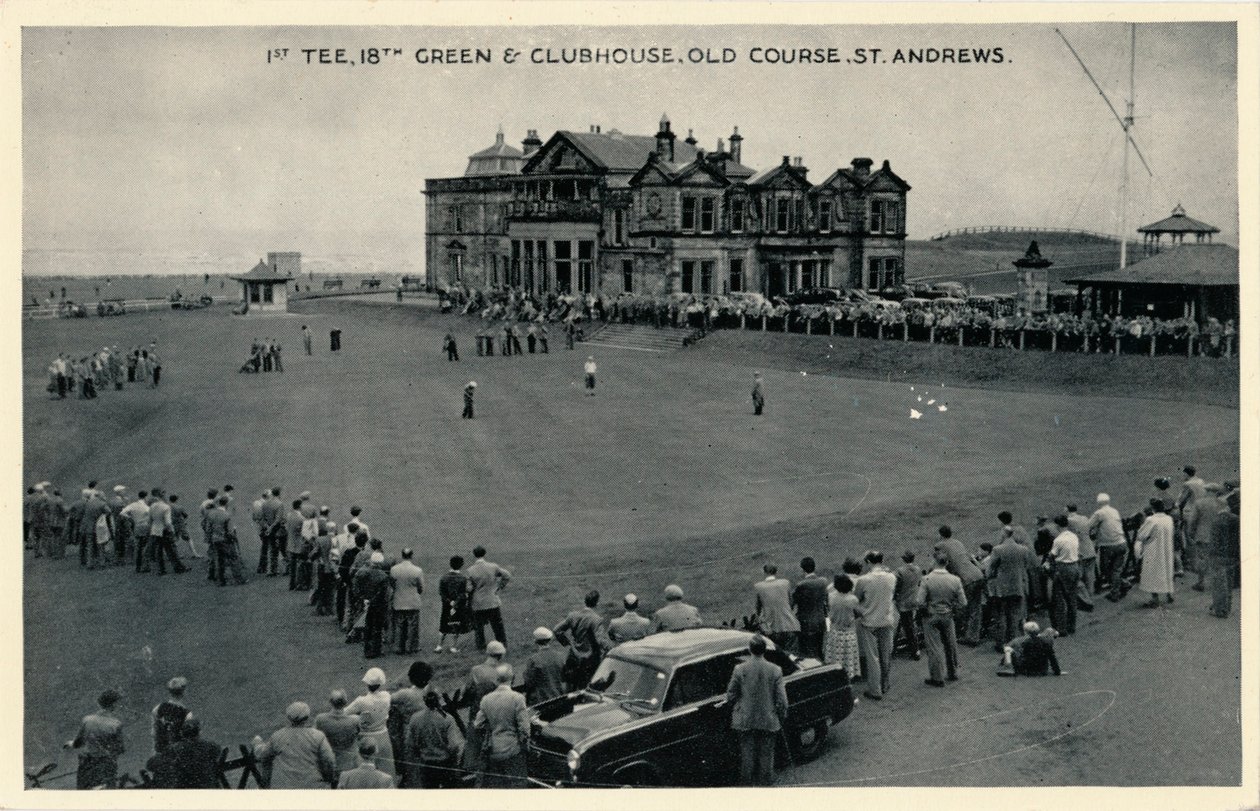 1. Tee, 18. Green & Clubhouse, Old Course, St. Andrews, c1955 autorstwa Unbekannt
