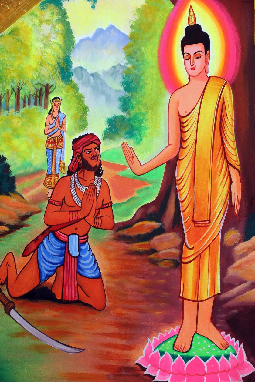 20151029, Vientiane, Laos: świątynia buddyjska Wat Si Muang (Simuong). Obraz przedstawiający historię życia Buddy Siakjamuniego autorstwa Unbekannt