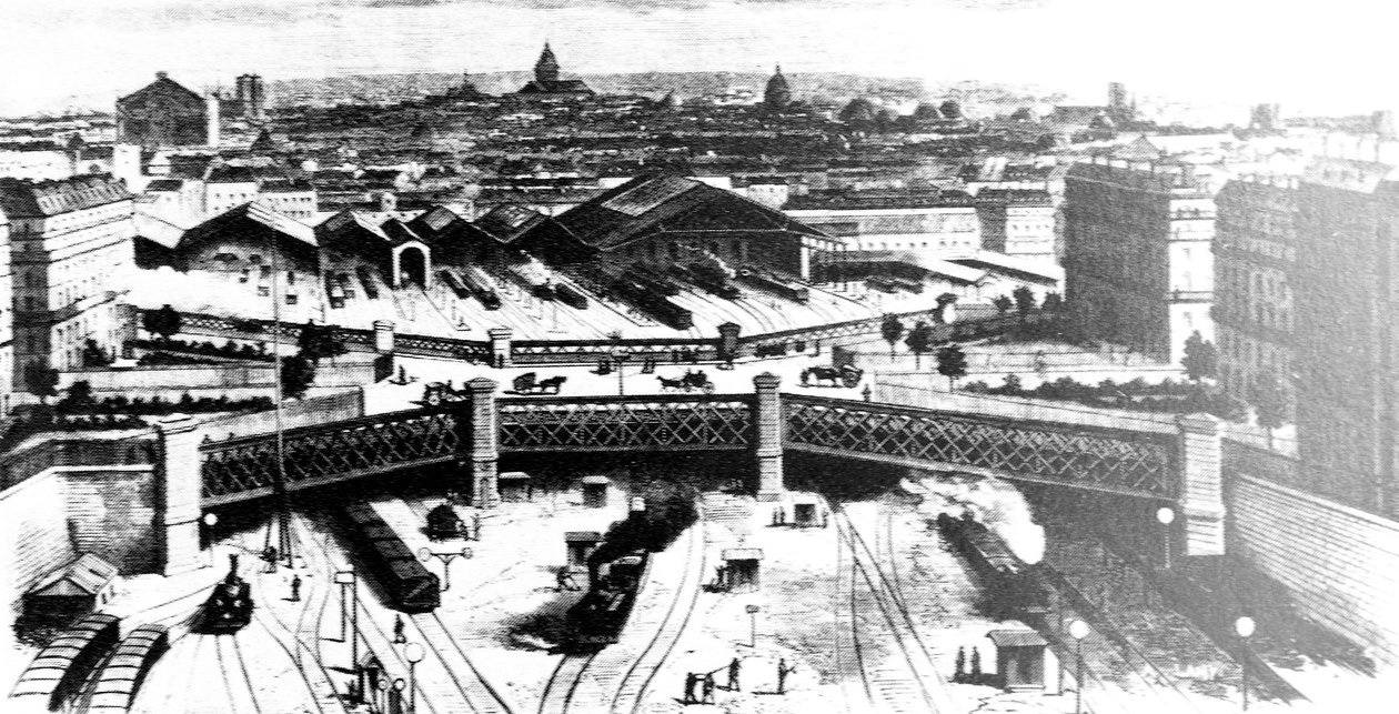 2295 Gare St Lazare w Paryżu w 1900 r. Archiwum autorstwa Unbekannt