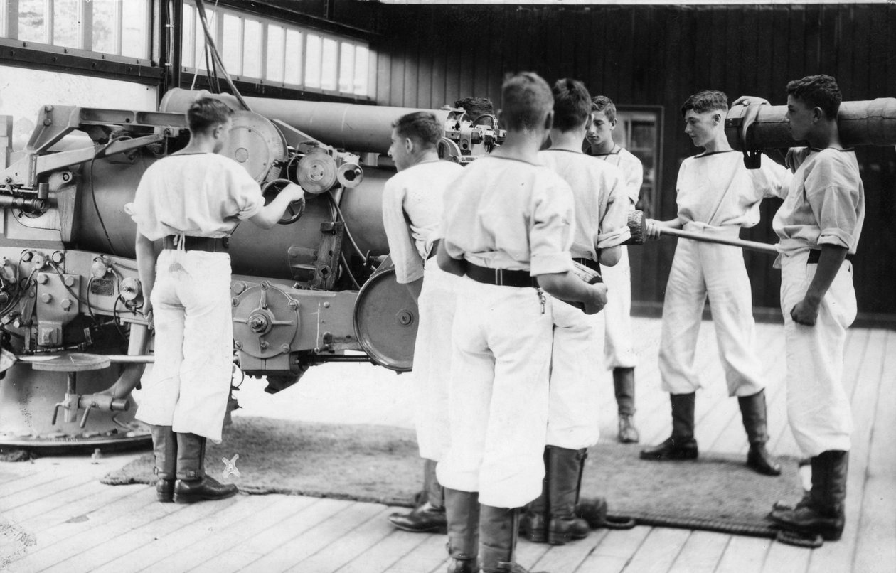 6-calowe wiertło lufowe, placówka szkoleniowa Royal Navy, Shotley, Suffolk, 1936 autorstwa Unbekannt