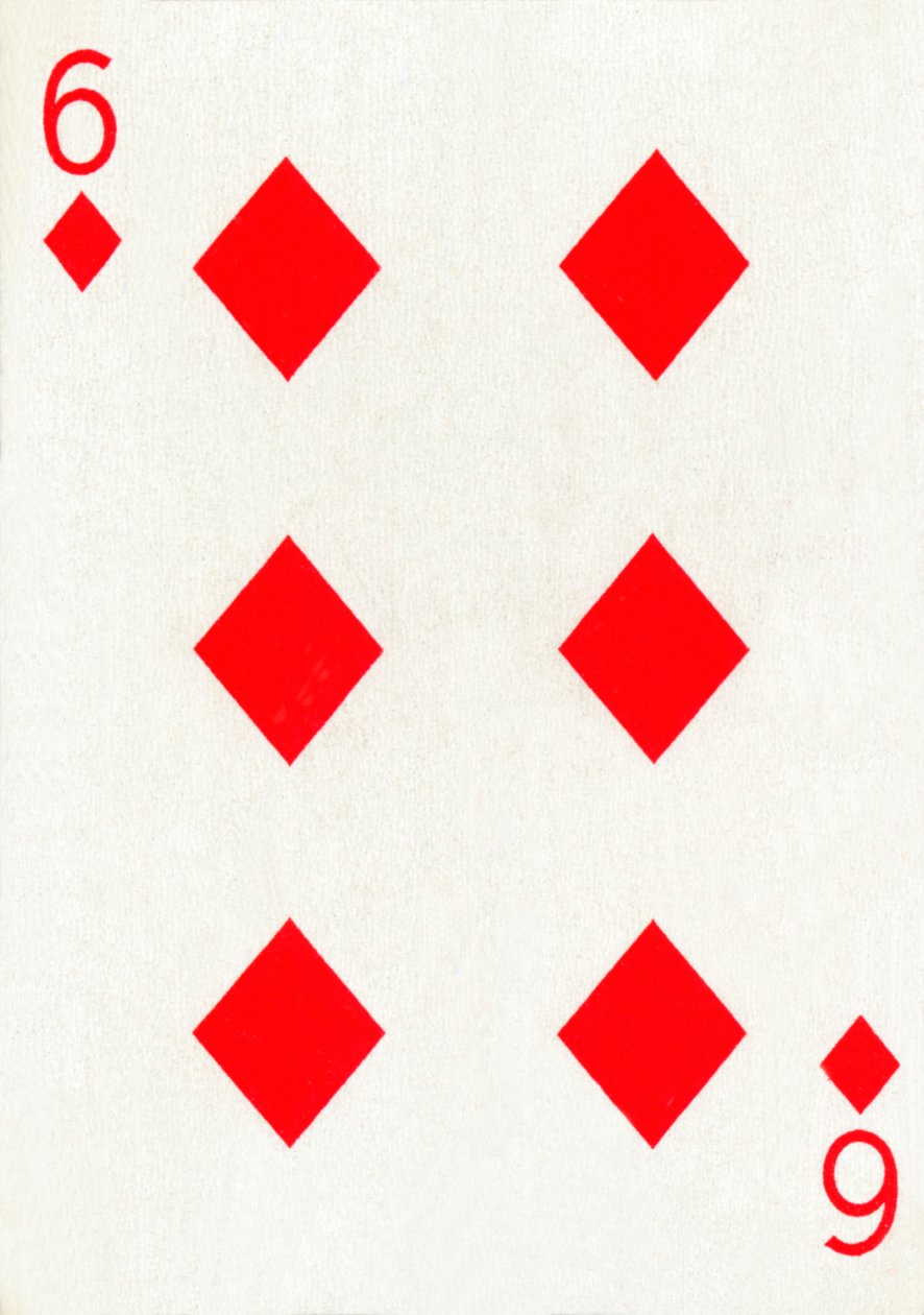 6 Diamentów z talii kart do gry Goodall & Son Ltd., ok. 1940 r. autorstwa Unbekannt