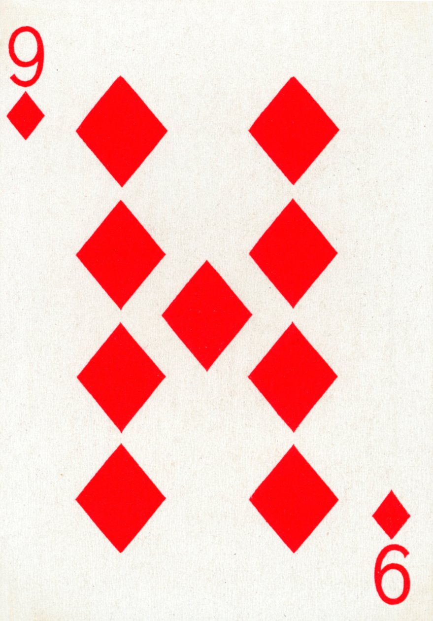 9 Diamentów z talii kart do gry Goodall & Son Ltd., ok. 1940 r autorstwa Unbekannt