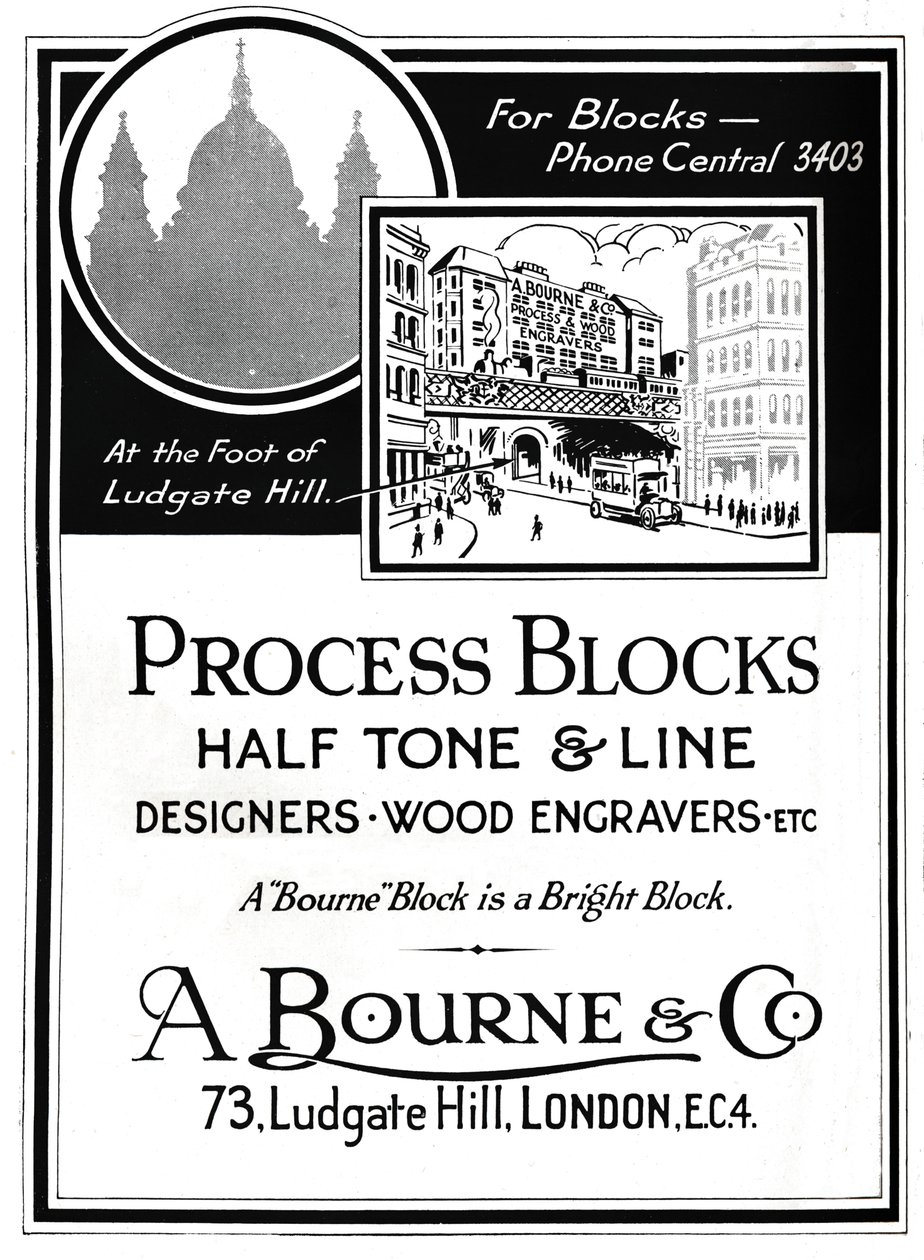 Reklama A. Bourne & Co. – Bloki procesowe, 1919 autorstwa Unbekannt