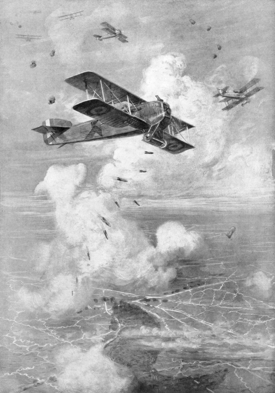 Francuski dwupłatowy bombowiec Breguet w akcji, ok. 1917 r. 1926 r autorstwa Unbekannt