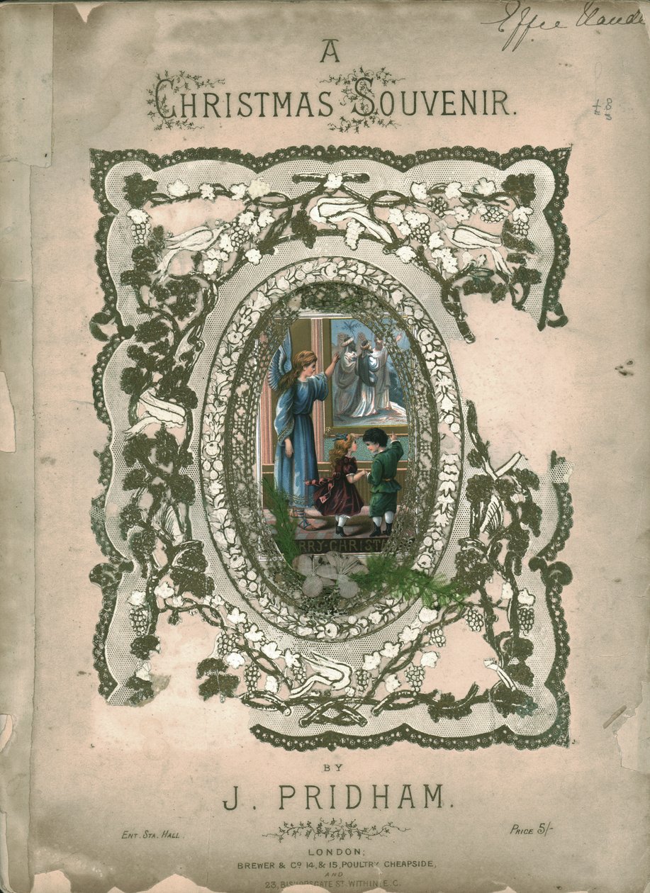 Pamiątka bożonarodzeniowa, strona tytułowa do nut, ok. 1860 r. autorstwa Unbekannt