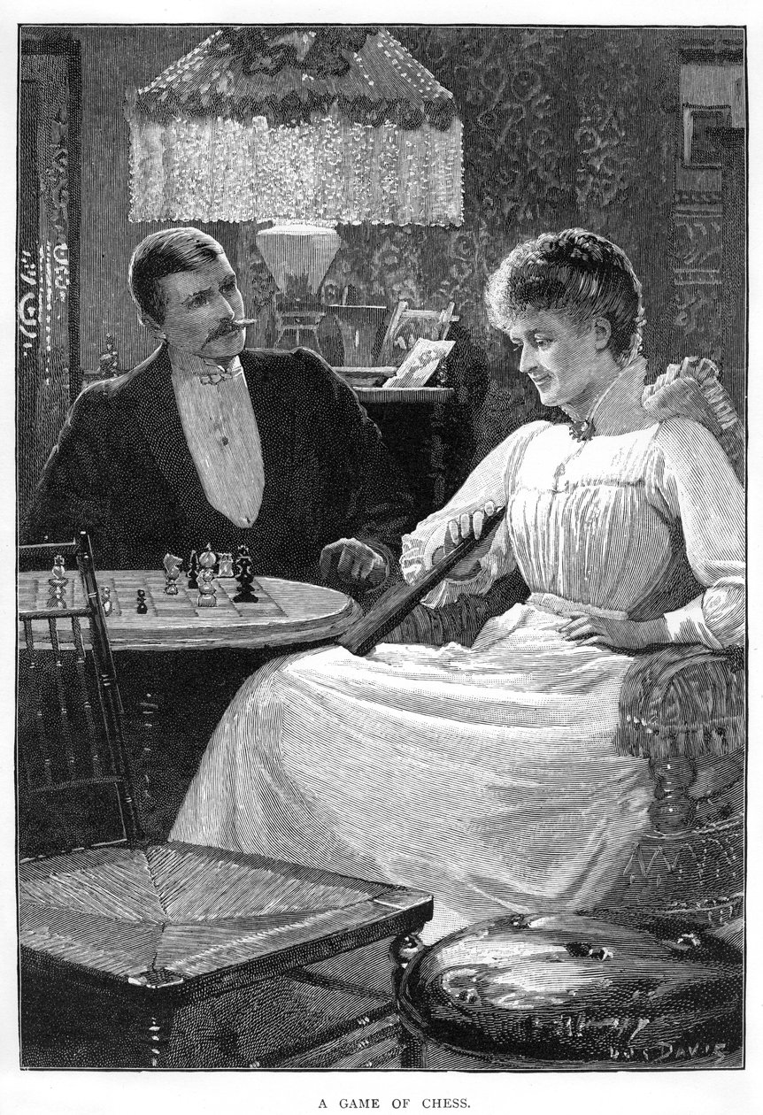 Gra w szachy, c1900-c1910 autorstwa Unbekannt