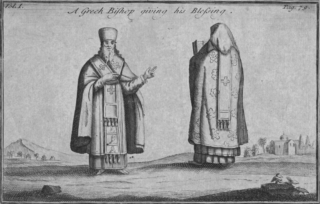 Biskup grecki udzielający błogosławieństwa, ok. 1761 autorstwa Unbekannt