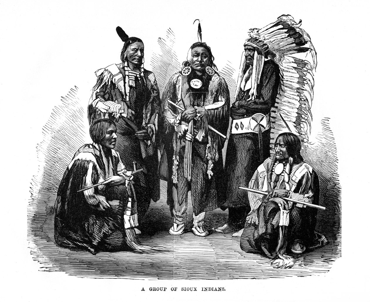 Grupa Indian Siuksów, 1872 autorstwa Unbekannt