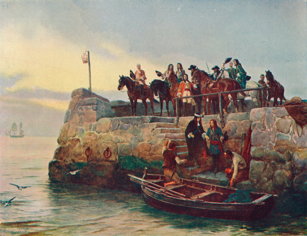 Przegrana sprawa: ucieczka Jakuba II po bitwie pod Boyne, 1690 1905 autorstwa Unbekannt