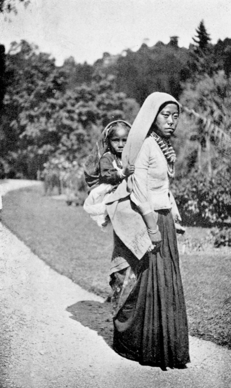 Nepalska kobieta z dzieckiem, ok. 1910 r. autorstwa Unbekannt