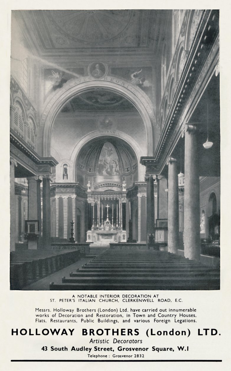 Godna uwagi dekoracja wnętrz w włoskim kościele św. Piotra, 1933 r. autorstwa Unbekannt
