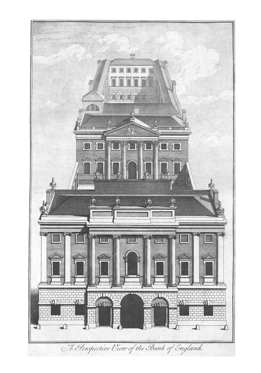 Perspektywiczny widok Banku Anglii, c1775 autorstwa Unbekannt