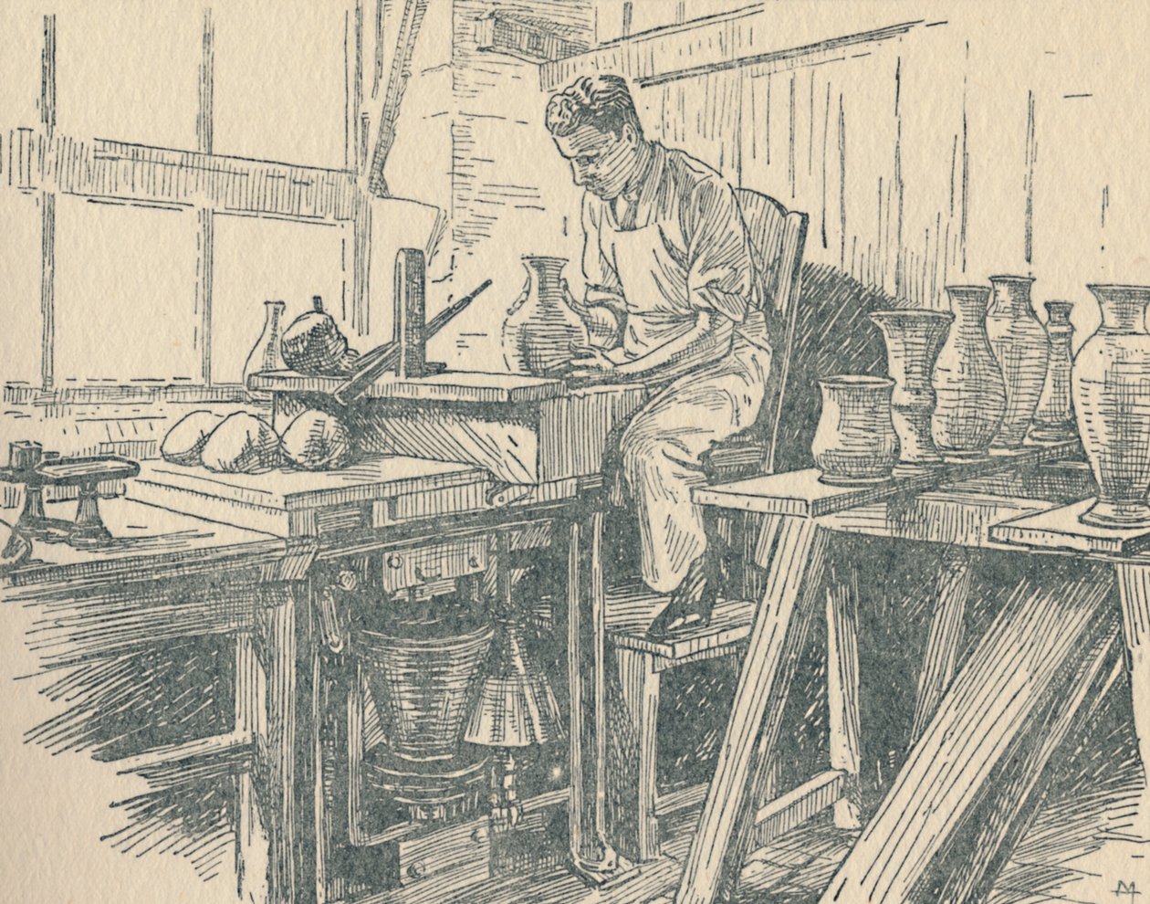 Garncarz przy pracy, 1910 autorstwa Unbekannt