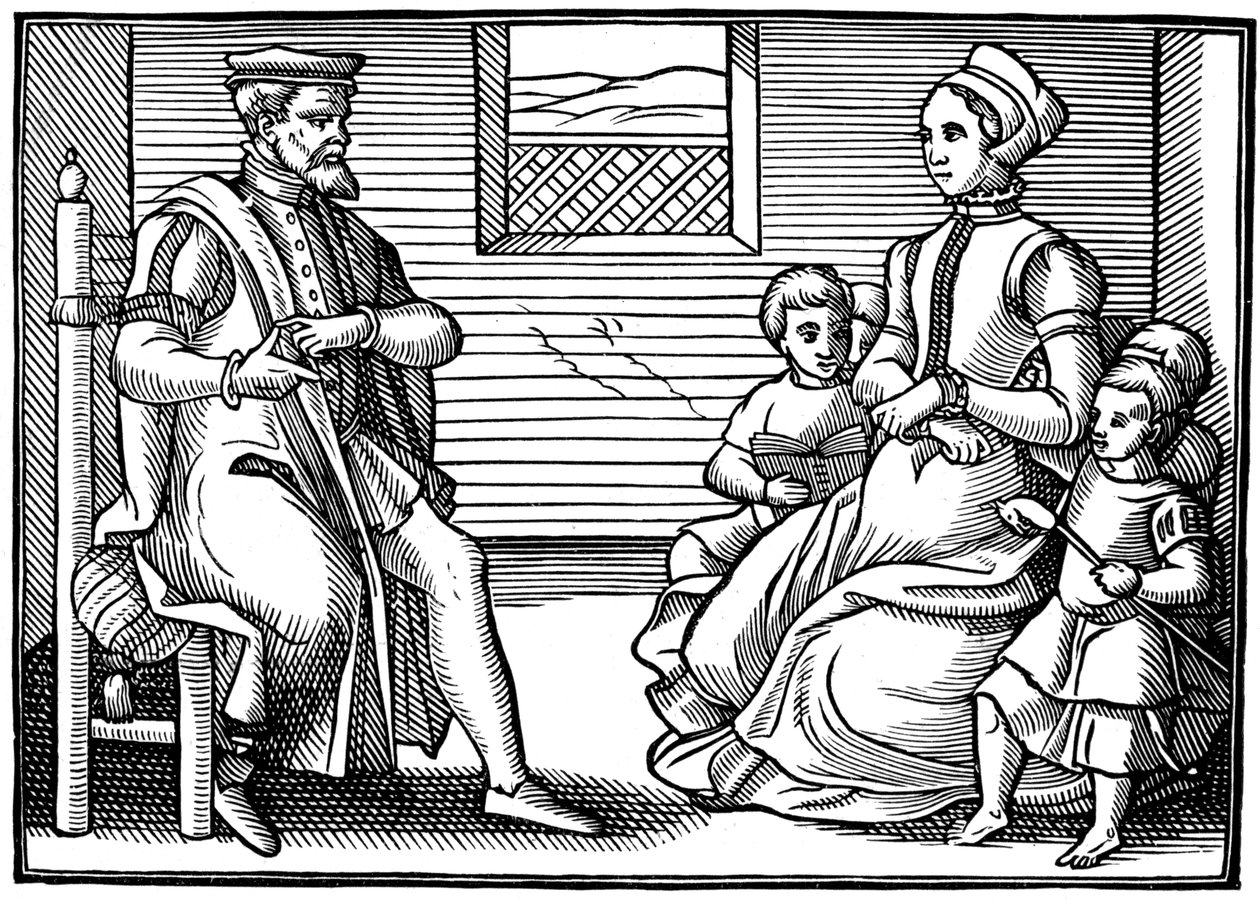 Rodzina purytańska, 1563 autorstwa Unbekannt
