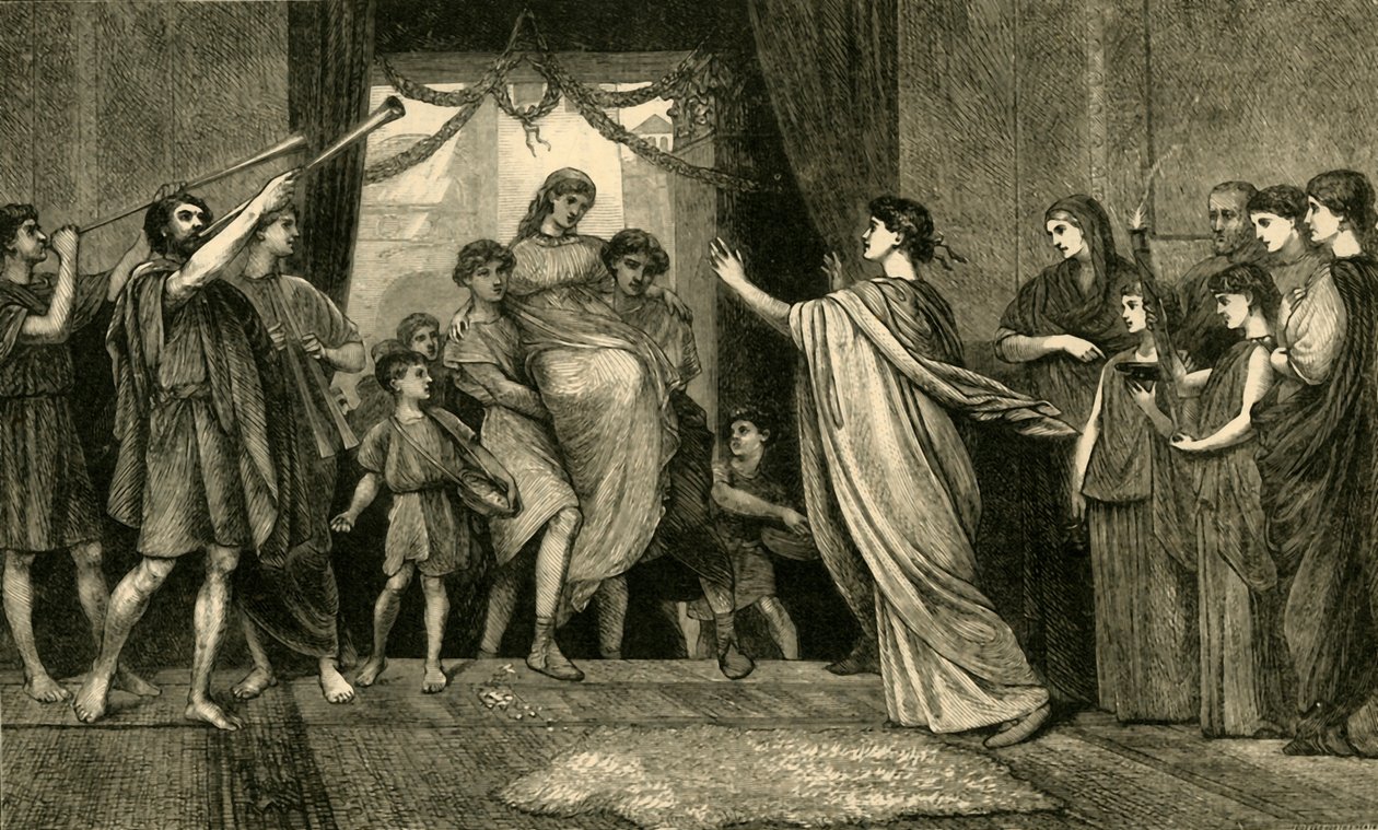 Wesele rzymskie. - Powrót panny młodej do domu, 1881. autorstwa Unbekannt