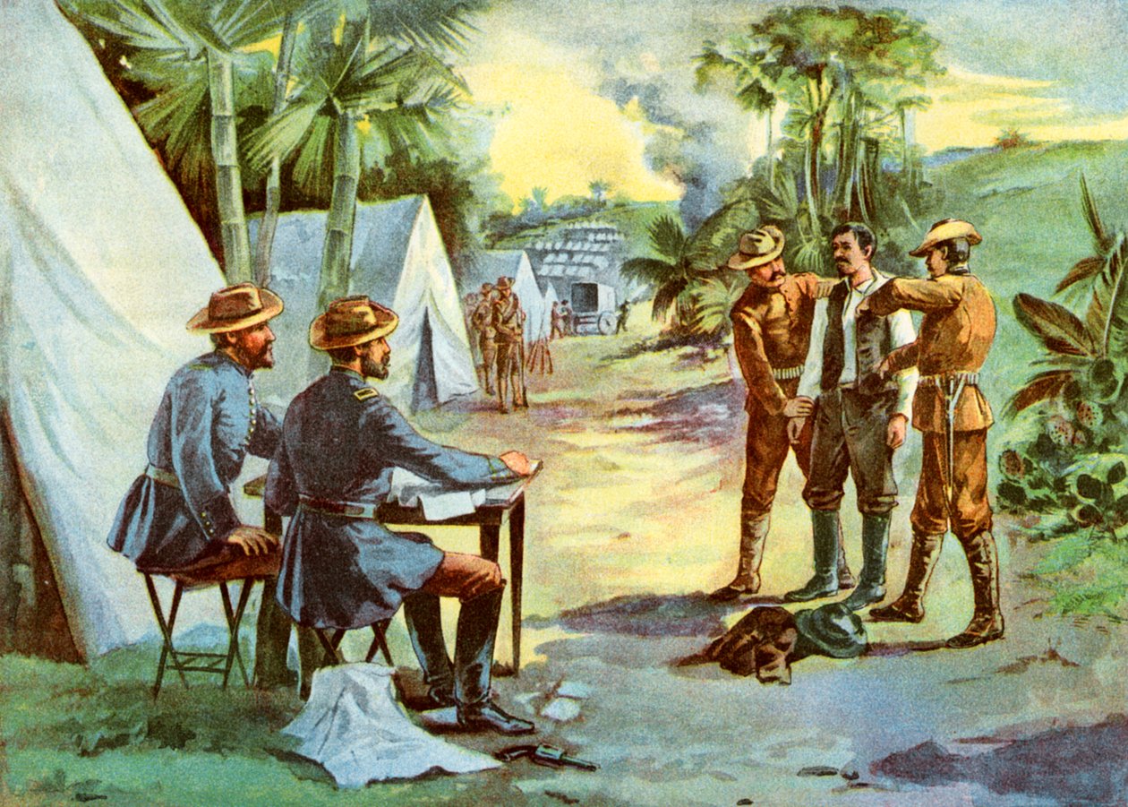 Hiszpański szpieg w obozie, wojna hiszpańsko-amerykańska, 1898 autorstwa Unbekannt