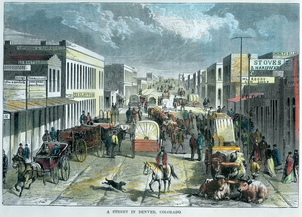 Ulica w Denver, Kolorado, USA, ok. 1880 r. autorstwa Unbekannt