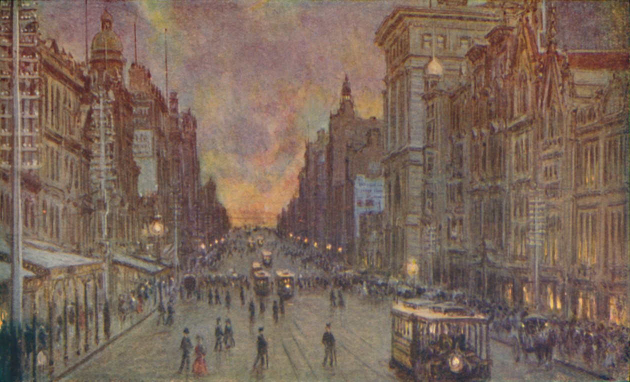 Ulica w Melbourne, 1924 autorstwa Unbekannt