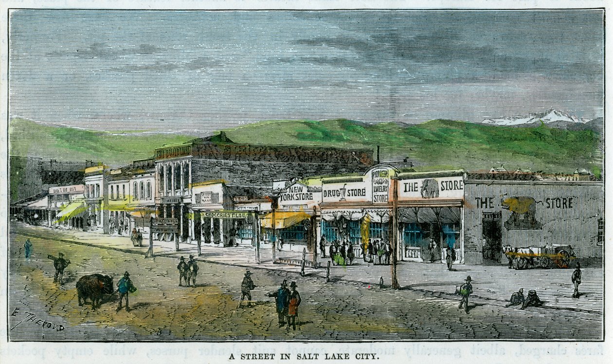 Ulica w Salt Lake City, Utah, USA, ok. 1880 r. autorstwa Unbekannt