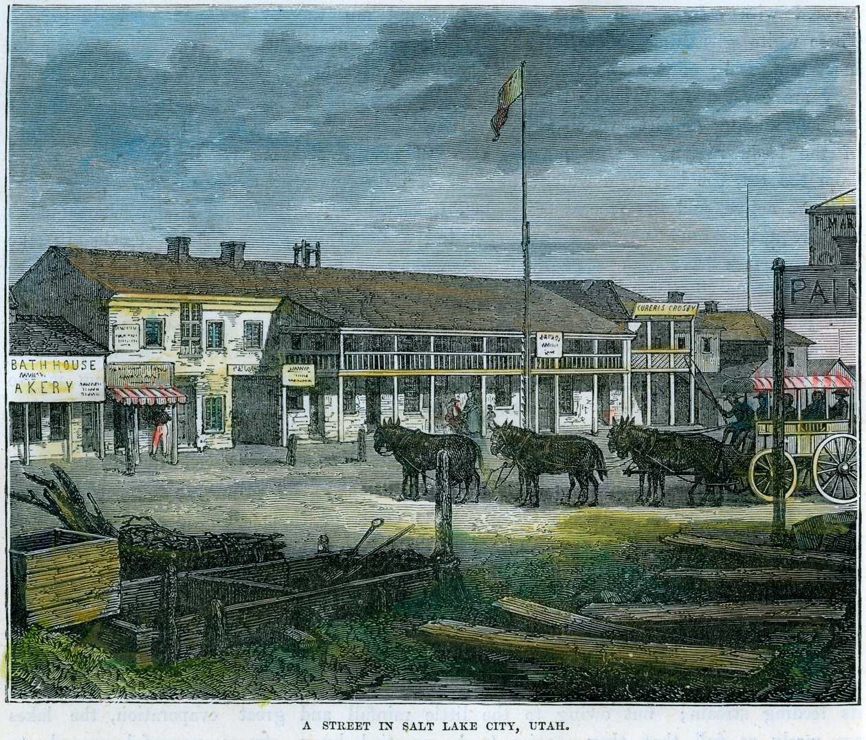 Ulica w Salt Lake City, Utah, USA, ok. 1880 r. autorstwa Unbekannt