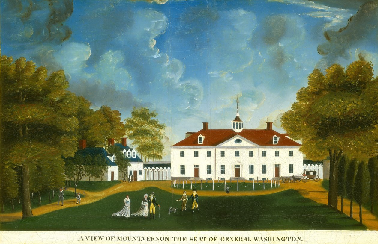 Widok na Mount Vernon, 1792 lub później. autorstwa Unbekannt