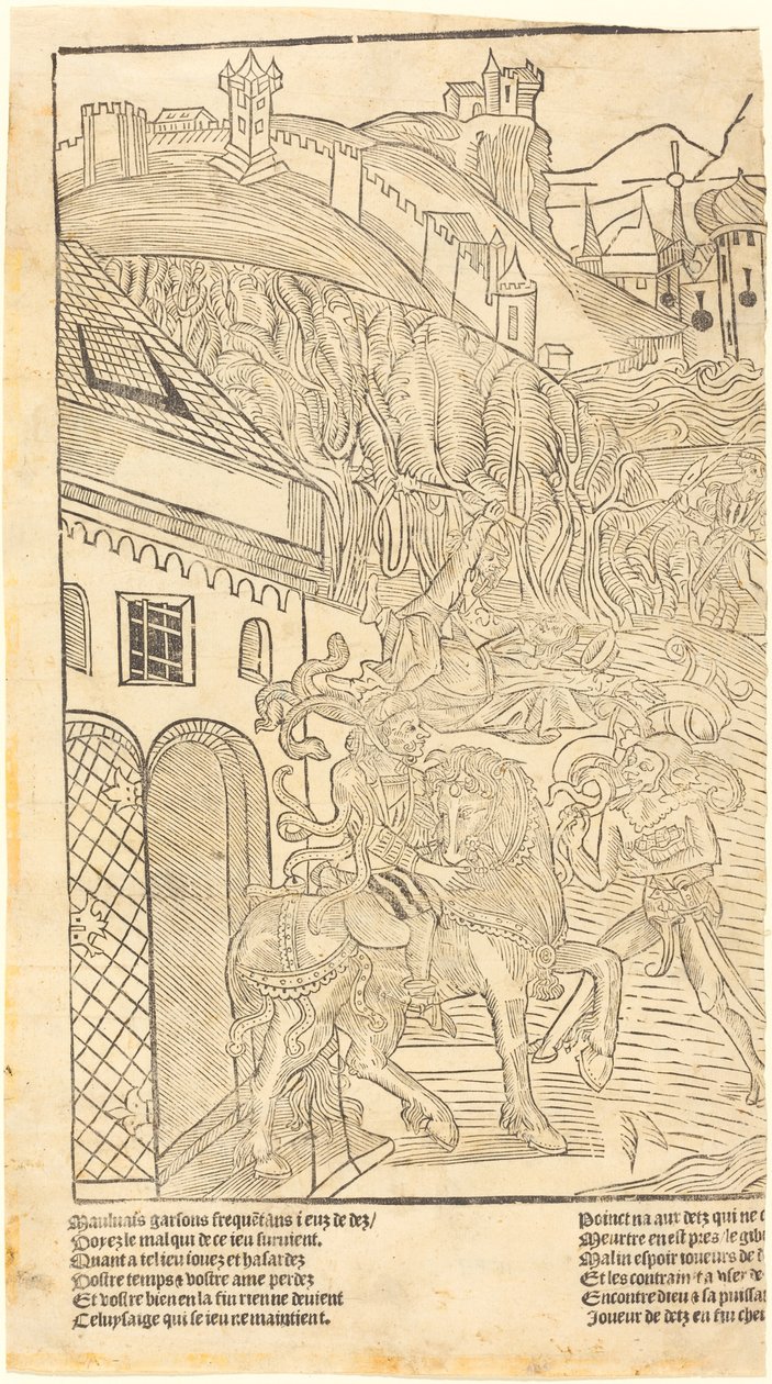 Ostrzeżenie przed graniem w kości, c. 1500. autorstwa Unbekannt