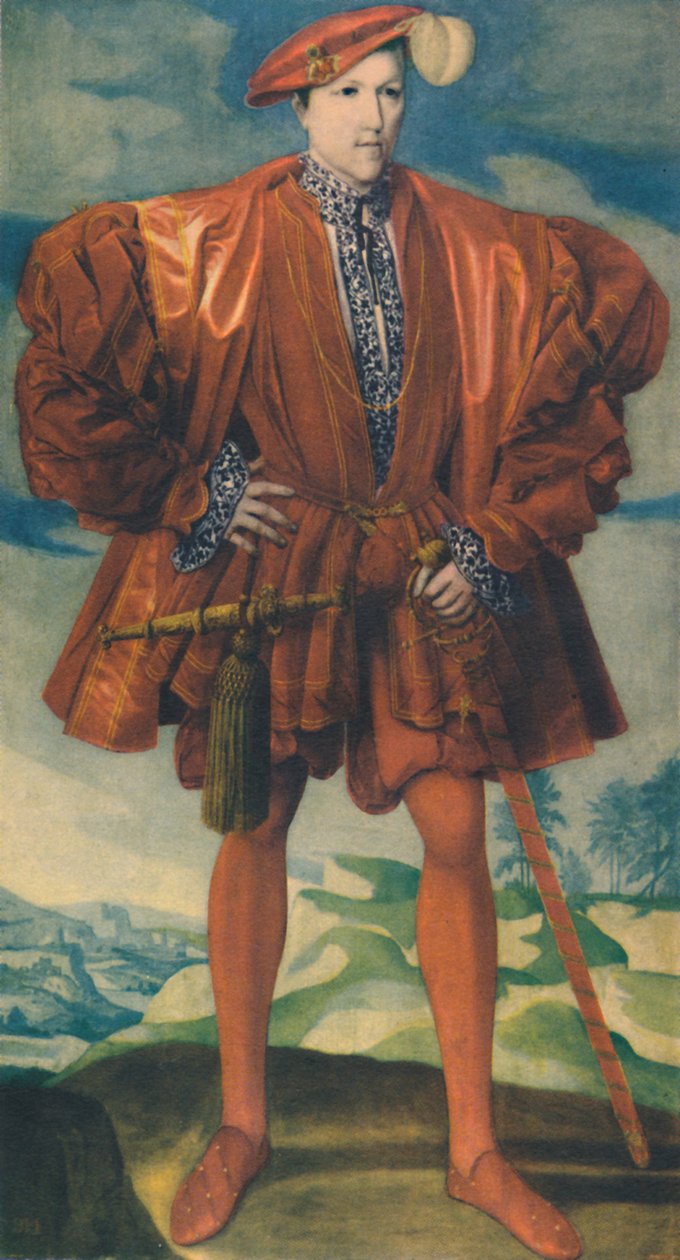 Młody człowiek w czerwieni, ok. 1550, 1948. autorstwa Unbekannt