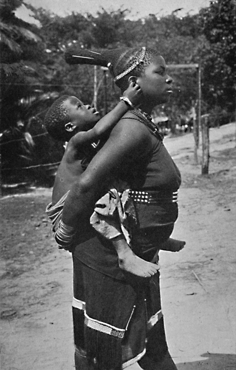 Kobieta i dziecko Zulusów, 1902 autorstwa Unbekannt