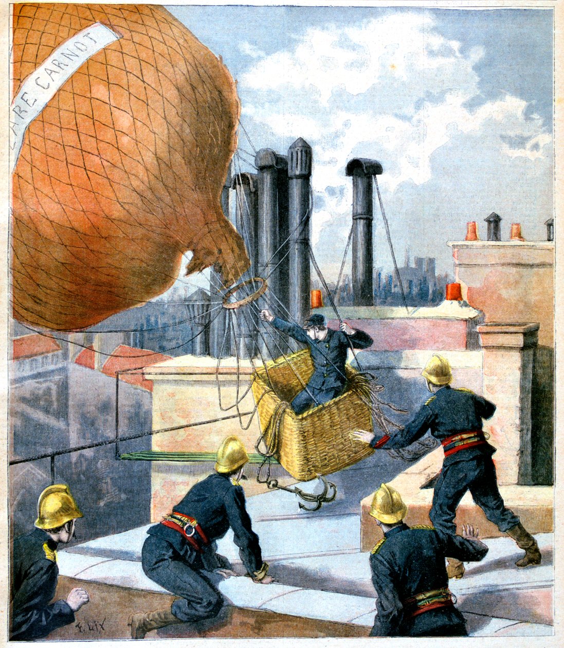 Balon na dachu, 1894 autorstwa Unbekannt