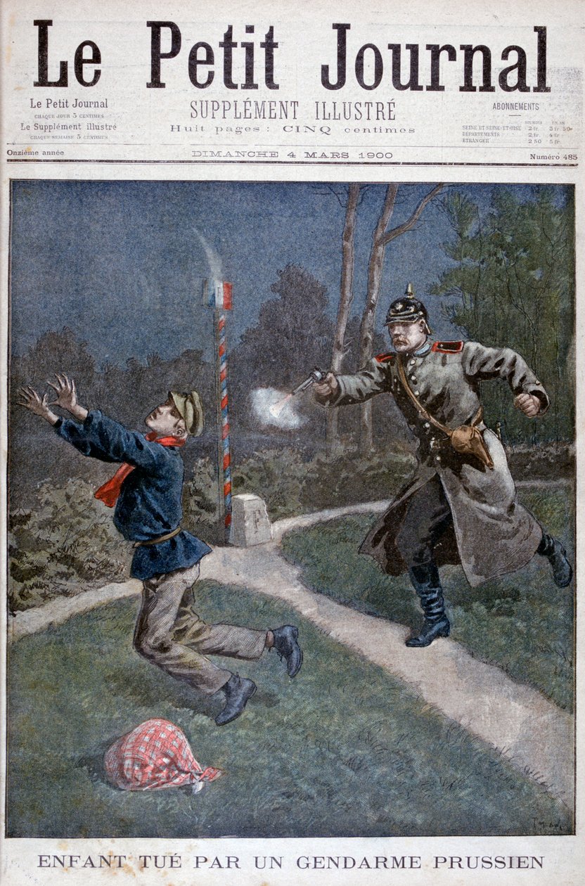 Chłopiec zastrzelony przez pruskiego żandarma uciekającego z zakładu karnego, 1900 autorstwa Unbekannt