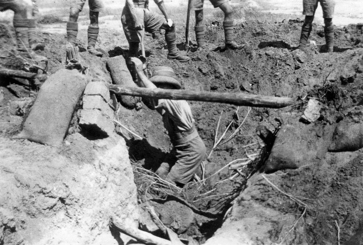 Zawalona ziemianka brytyjska, Mezopotamia, I wojna światowa, 1918 r. autorstwa Unbekannt
