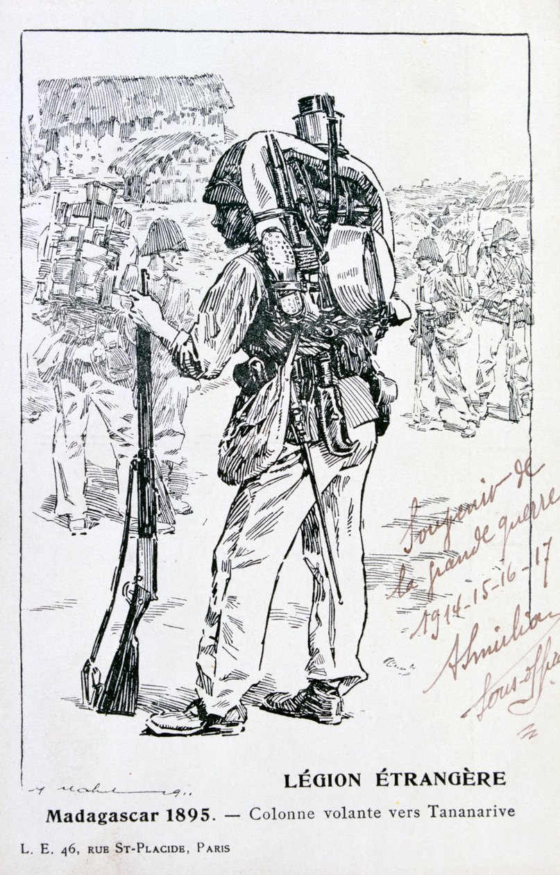 Kolumna francuskiej Legii Cudzoziemskiej posuwająca się w kierunku Tananarive, Madagaskar, 1895 autorstwa Unbekannt