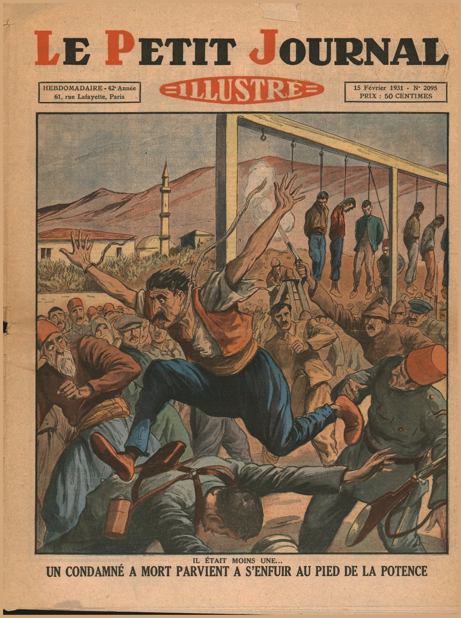 Skazany mężczyzna ucieka z szubienicy, 1931. autorstwa Unbekannt