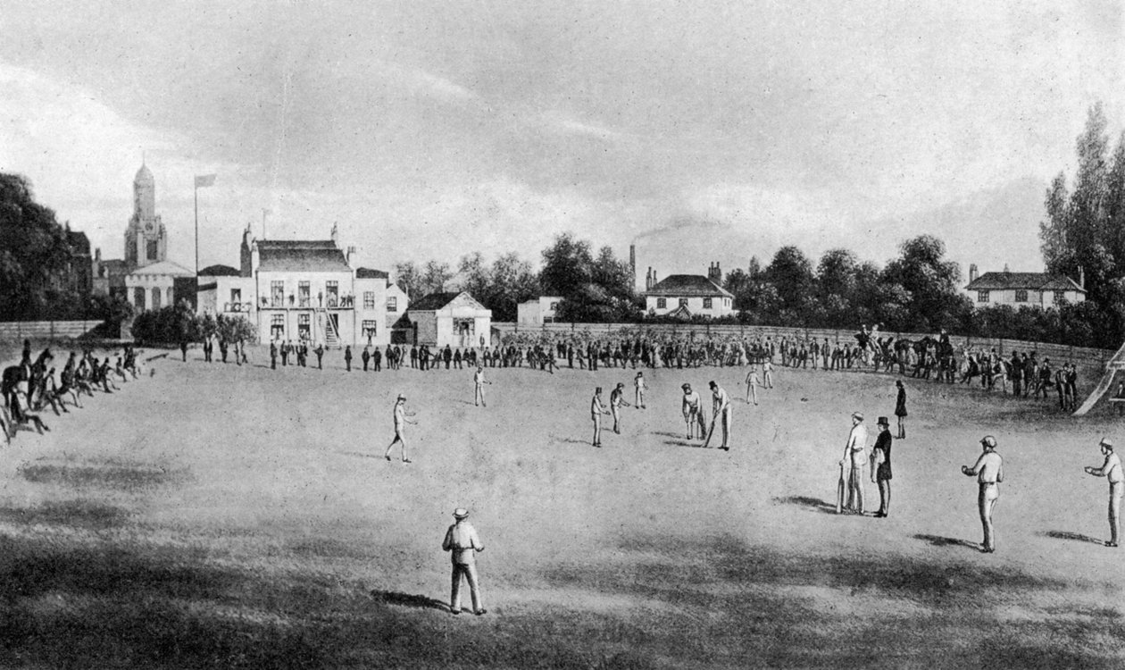 Trwa mecz krykieta w Kennington Oval, Londyn, 1848 1912 autorstwa Unbekannt