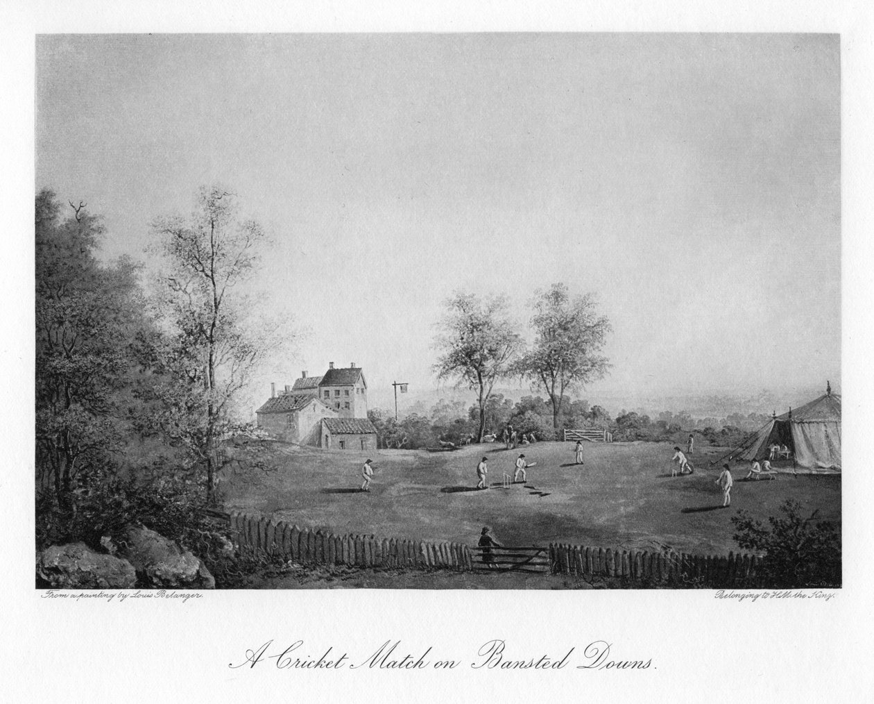Mecz krykieta na Banstead Downs, Surrey, XIX wiek 1912 autorstwa Unbekannt
