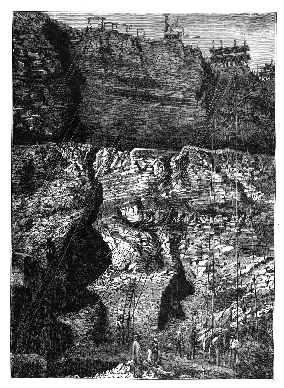 Kopalnia diamentów w Kimberley, Griqualand West, Northern Cape, Republika Południowej Afryki, c1890 autorstwa Unbekannt