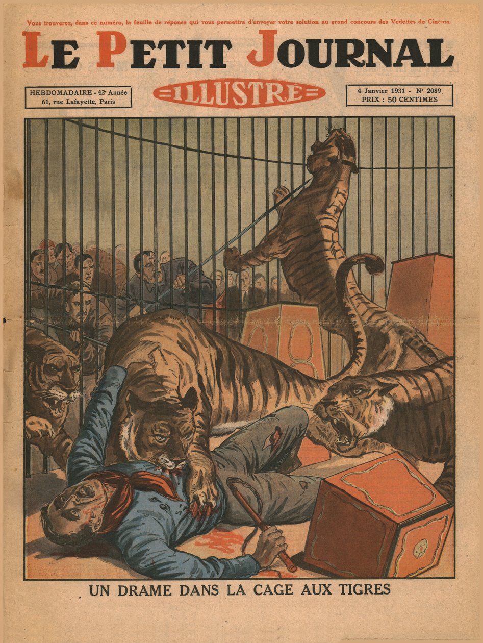 Dramat w klatce tygrysa, 1931. autorstwa Unbekannt