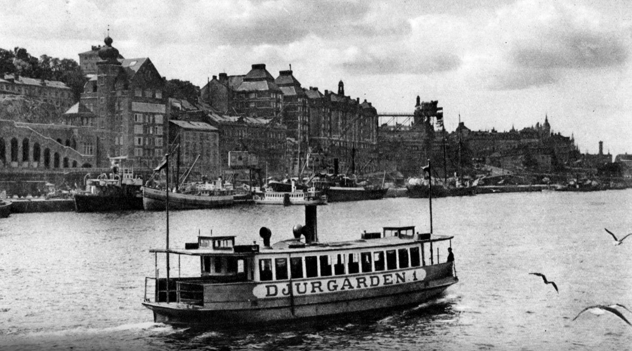 Prom w drodze na wyspę Djurgarden, Sztokholm, Szwecja, ok. 1923 r. autorstwa Unbekannt