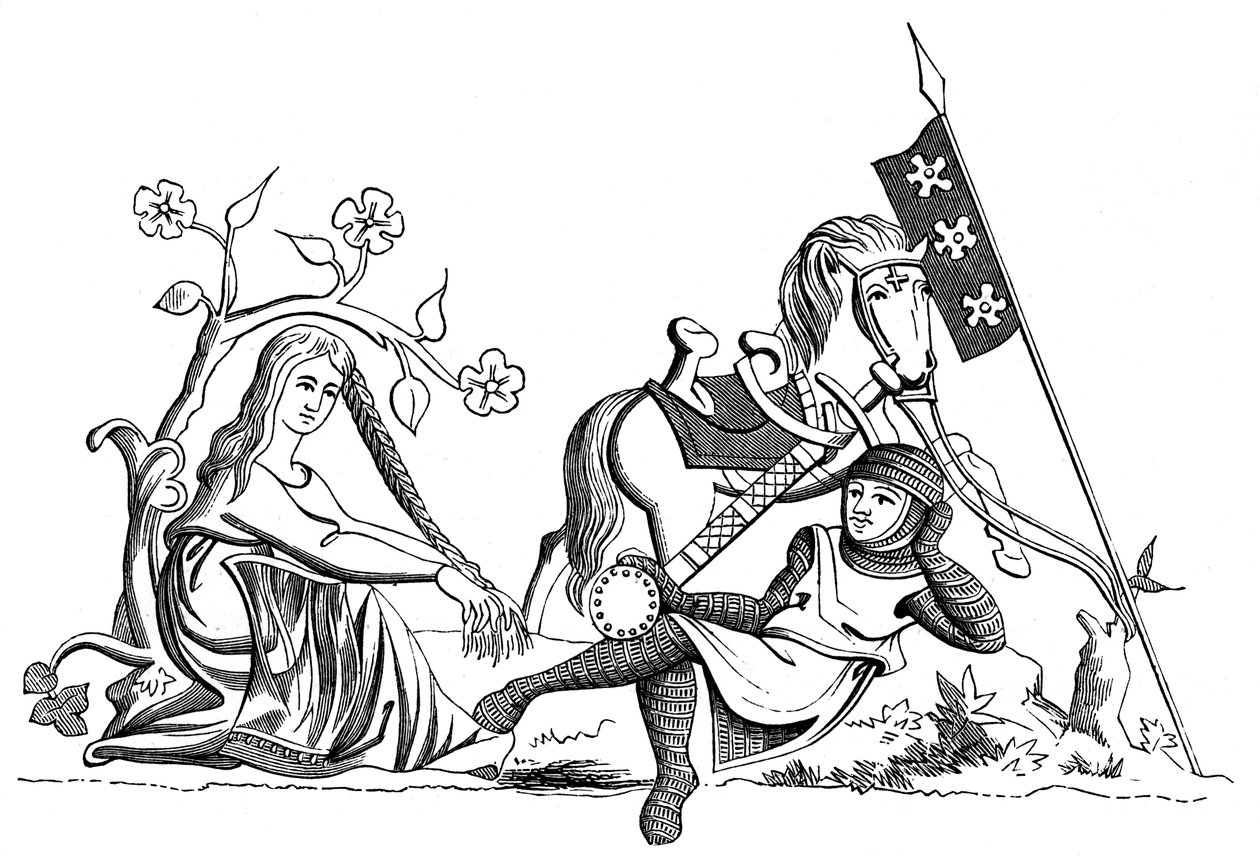 Rycerz i panna, XIII wiek 1849 autorstwa Unbekannt